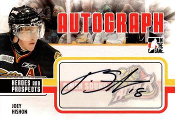 2009-10 In The Game Heroes and Prospects - Autographs #A-JH Joey Hishon  Front