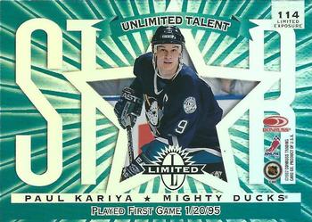 1997-98 Donruss Limited - Limited Exposure #114 Jarome Iginla / Paul Kariya Back