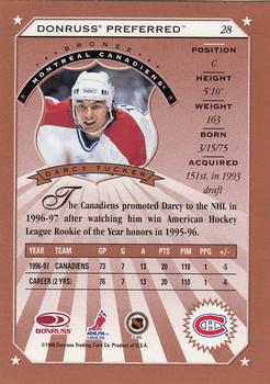 1997-98 Donruss Preferred #28 Darcy Tucker Back