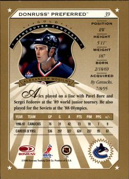 1997-98 Donruss Preferred #39 Alexander Mogilny Back