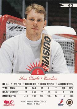 1997-98 Leaf #63 Sean Burke Back