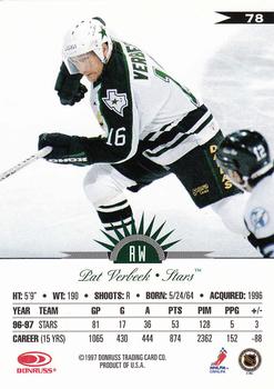 1997-98 Leaf #78 Pat Verbeek Back