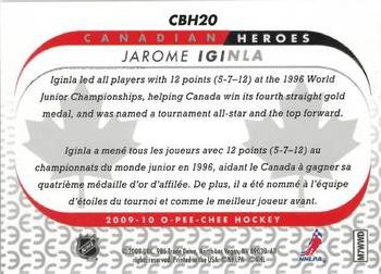 2009-10 O-Pee-Chee - Canadian Heroes Foil #CBH20 Jarome Iginla  Back