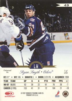 1997-98 Leaf International Stars - Universal Ice #49 Ryan Smyth Back