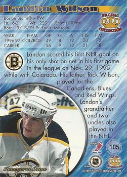 1997-98 Pacific Crown Collection #105 Landon Wilson Back