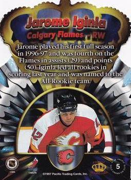 1997-98 Pacific Crown Collection - Gold Crown #5 Jarome Iginla Back