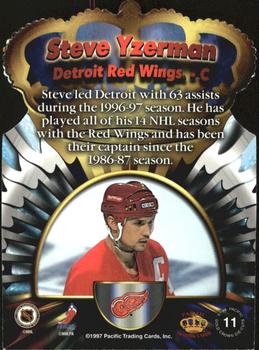 1997-98 Pacific Crown Collection - Gold Crown #11 Steve Yzerman Back