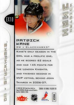 2009-10 Ultra - EX Hockey #EX10 Patrick Kane  Back