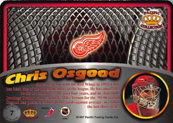 1997-98 Pacific Crown Collection - In the Cage Die Cuts #7 Chris Osgood Back
