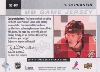 2009-10 Upper Deck - UD Game Jerseys #GJ-DP Dion Phaneuf  Back