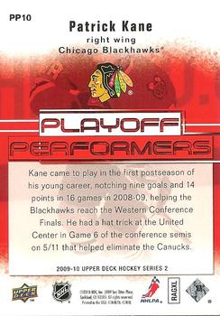 2009-10 Upper Deck - Playoff Performers #PP10 Patrick Kane  Back