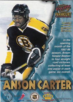 1997-98 Pacific Paramount #11 Anson Carter Back