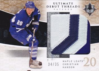 2009-10 Upper Deck Ultimate Collection - Debut Threads Patches #UDT-CH Christian Hanson  Front