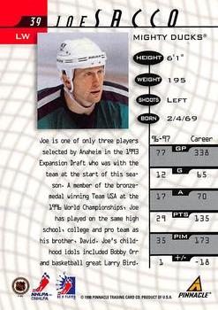 1997-98 Pinnacle Be a Player #39 Joe Sacco Back