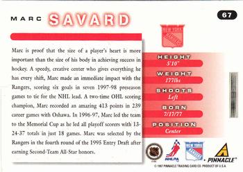 1997-98 Score #67 Marc Savard Back