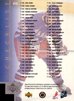 1997-98 Upper Deck #419 Checklist: 211-316 Back