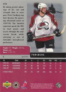 1997-98 Upper Deck Black Diamond #106 Peter Forsberg Back