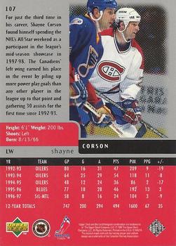 1997-98 Upper Deck Black Diamond #107 Shayne Corson Back