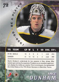 1998-99 Be a Player #72 Mike Dunham Back