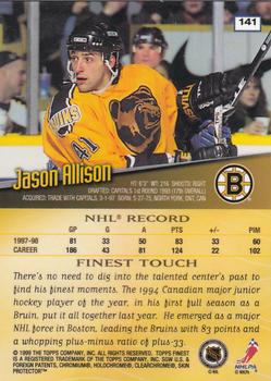 1998-99 Finest #141 Jason Allison Back