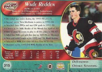 1998-99 Pacific #315 Wade Redden Back