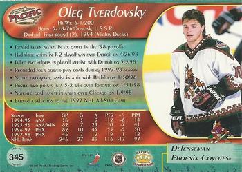 1998-99 Pacific #345 Oleg Tverdovsky Back