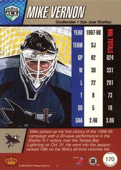 1998-99 Pacific Dynagon Ice #170 Mike Vernon Back