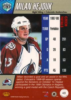 1998-99 Pacific Dynagon Ice #48 Milan Hejduk Back