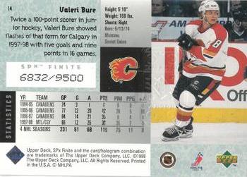 1998-99 SPx Finite #14 Valeri Bure Back