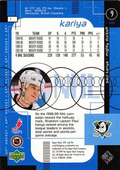 1998-99 SPx Top Prospects #1 Paul Kariya Back