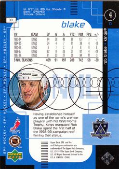 1998-99 SPx Top Prospects #30 Rob Blake Back