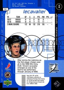 1998-99 SPx Top Prospects #53 Vincent Lecavalier Back