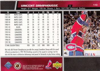 1998-99 Upper Deck #110 Vincent Damphousse Back