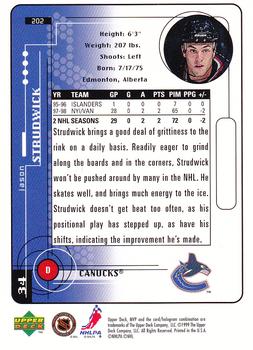 1998-99 Upper Deck MVP #202 Jason Strudwick Back