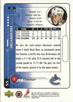 1998-99 Upper Deck MVP #206 Ed Jovanovski Back