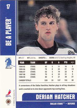 1999-00 Be a Player Memorabilia #17 Derian Hatcher Back