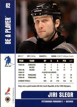 1999-00 Be a Player Memorabilia #62 Jiri Slegr Back