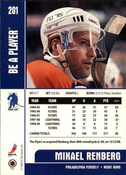 1999-00 Be a Player Memorabilia #201 Mikael Renberg Back