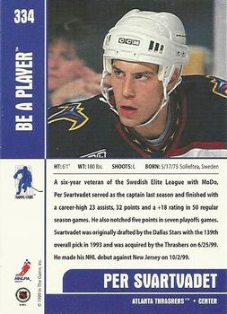 1999-00 Be a Player Memorabilia #334 Per Svartvadet Back