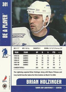 1999-00 Be a Player Memorabilia #381 Brian Holzinger Back