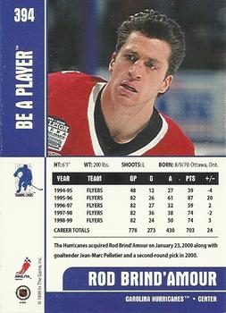 1999-00 Be a Player Memorabilia #394 Rod Brind'Amour Back