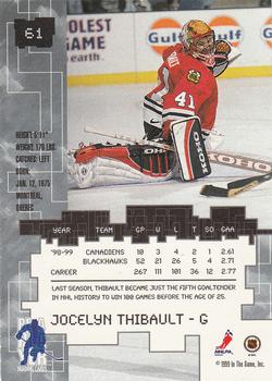 1999-00 Be a Player Millennium Signature Series #61 Jocelyn Thibault Back