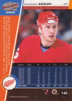 1999-00 Pacific #140 Vyacheslav Kozlov Back