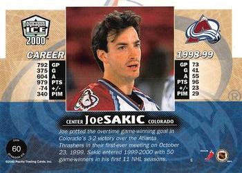 1999-00 Pacific Dynagon Ice #60 Joe Sakic Back