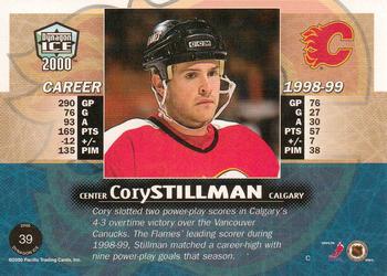 1999-00 Pacific Dynagon Ice #39 Cory Stillman Back