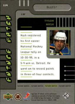 1999-00 SP Authentic #114 Tyson Nash Back