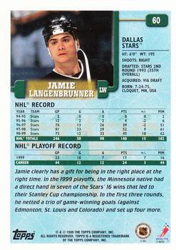 1999-00 Topps #60 Jamie Langenbrunner Back