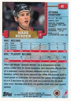 1999-00 Topps #61 Wade Redden Back