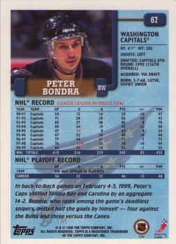 1999-00 Topps #67 Peter Bondra Back