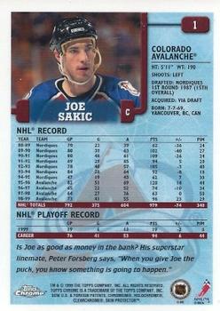 1999-00 Topps Chrome #1 Joe Sakic Back